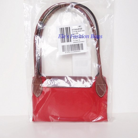 NWT LONGCHAMP Le Pliage Medium/Small Shoulder Tote Burnt Red AUTHENTIC - Picture 6 of 16